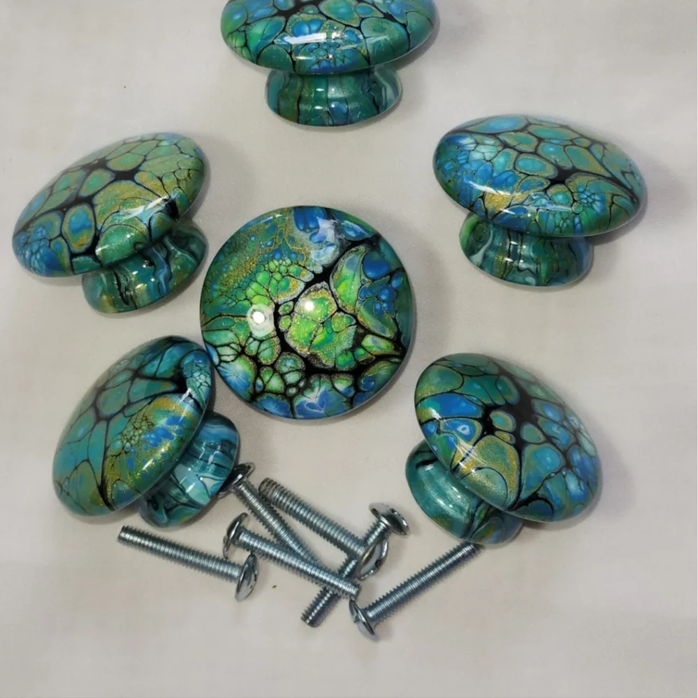 Hand Crafted Cabinet Door Knobs Decorative Acrylic Resin Kitchen Bathroom